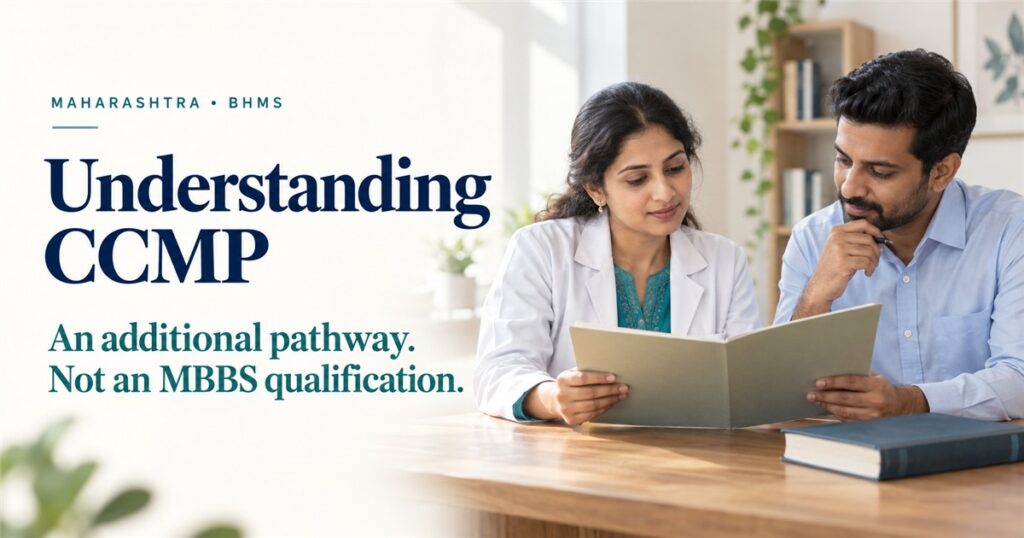 Maharashtra’s CCMP Route: A New Career Path for BHMS Doctors, Not a Shortcut to MBBS